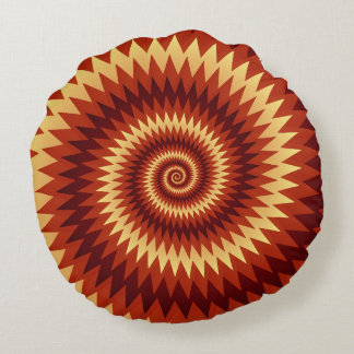 Coussins Ronds Art Spirale Rétro Inferno – Flamme Géométrique Hyp