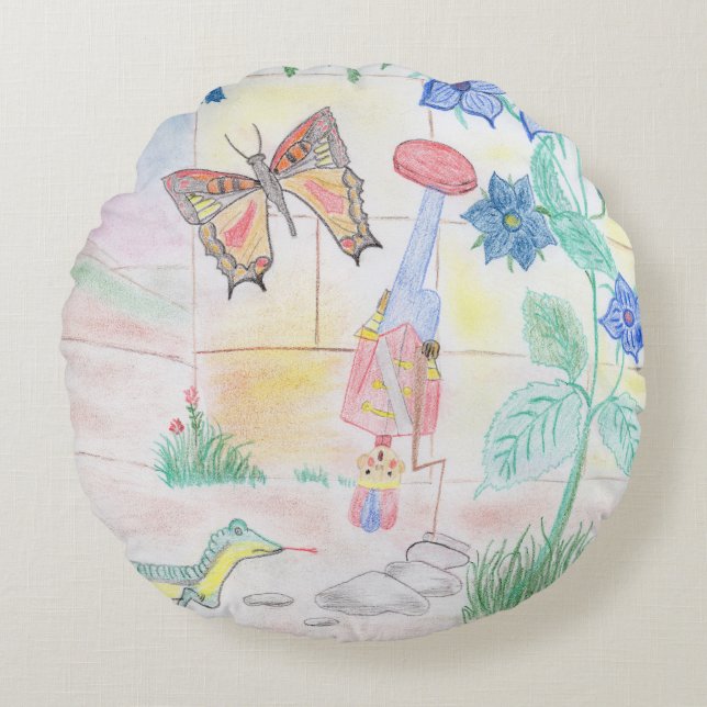 Coussins Ronds Artisanat sur mesure pour les enfants, jouet pour  (Devant)