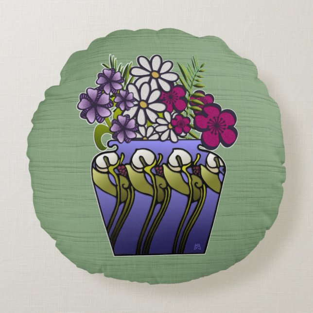 Coussins Ronds Artiste Lily Vase (Devant)