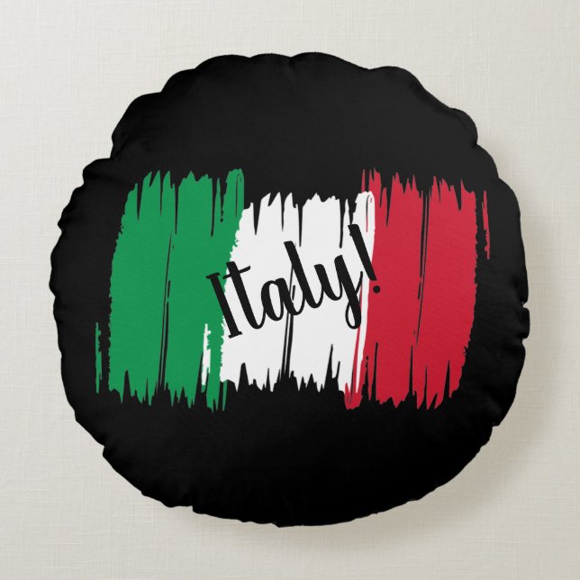 Coussins Ronds Artistic Brushstroke Italy Flag (Devant)