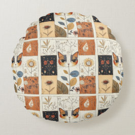 Coussins Ronds Artistique Mi-Siècle Moderne Cute Chats