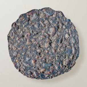 Coussins Ronds Asphalte et texture de galets