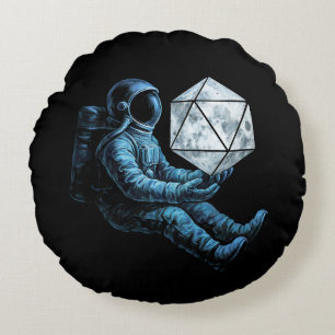 Coussins Ronds Astronaute avec dés de Lune
