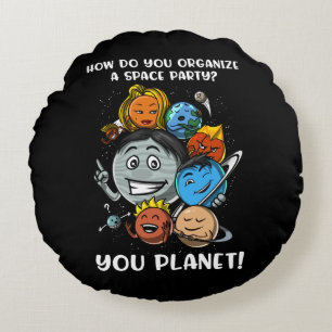 Coussins Ronds Astronomie Space Party Solar System Planètes Plais