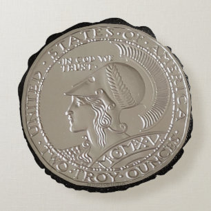 Coussins Ronds Athéna et Owl Deux Once .999+ Argent