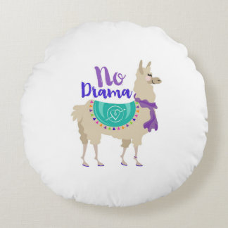 Coussins Ronds Aucun pouf de jet de lama de drame