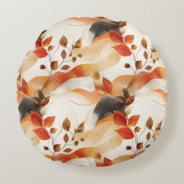 Coussins Ronds Automne Elegance Motif sans faille (Devant)