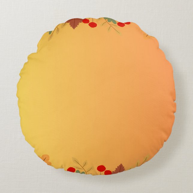 Coussins Ronds Automne Thanksgiving Harvest Feuilles Chute (Devant)