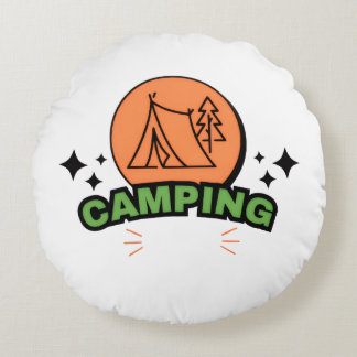 Coussins Ronds Aventure de camping ultime | Évasion dans la natur