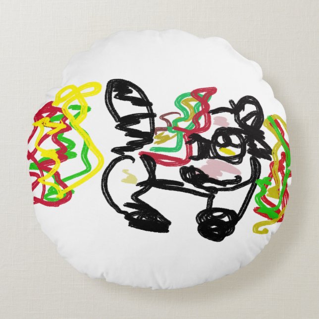 Coussins Ronds Baby Raccoon Automne (Devant)