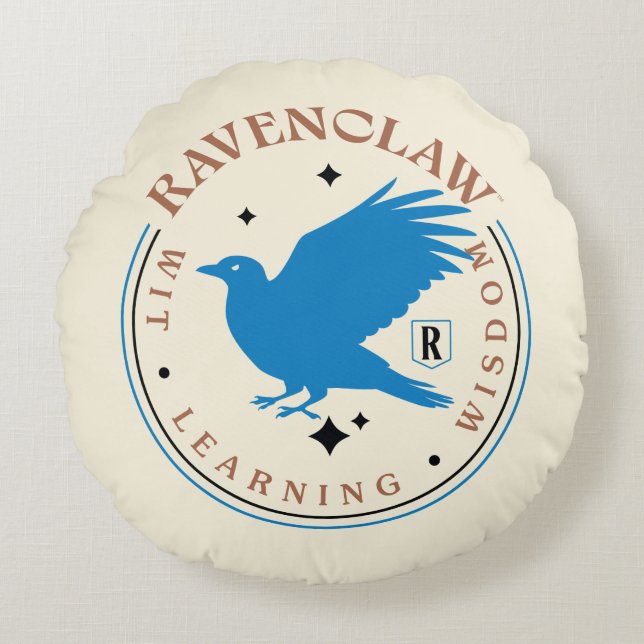 Coussins Ronds Badge de la Fierté de la maison d'aigle bleu RAVEN (Devant)