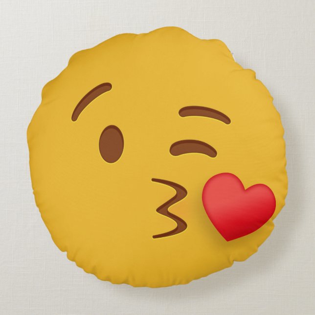 Coussins Ronds Baiser Emoji (Dos)