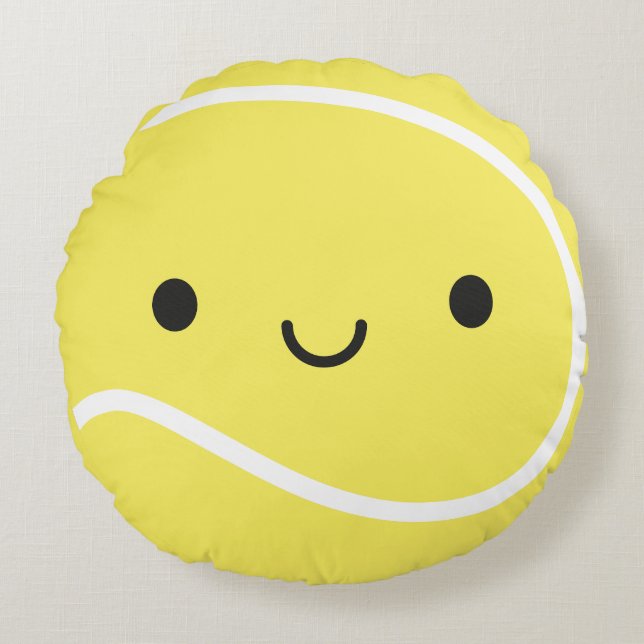 Coussins Ronds Bal de tennis de Kawaii (Devant)
