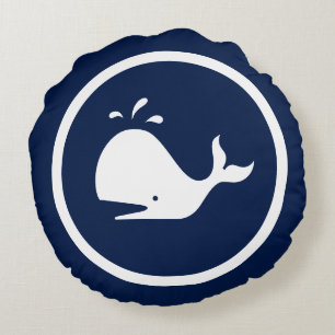 Coussins Ronds BALEINE marine