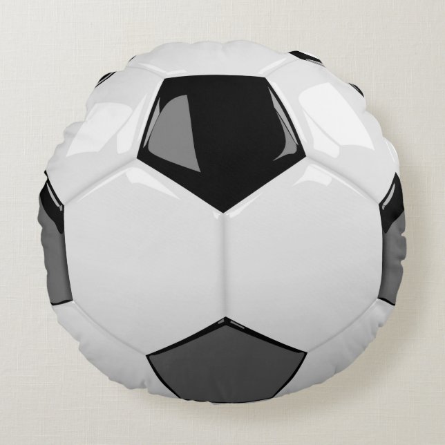 Coussins Ronds Ball de football 3D (Devant)