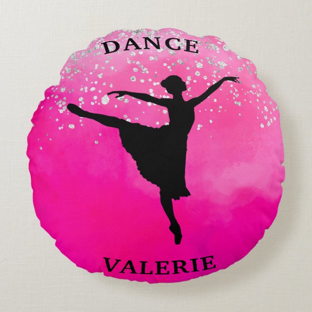 Coussins Ronds Ballerina Dance Pink Ombre Sparkle (Devant)