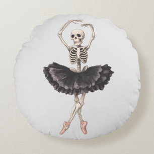 Coussins Ronds Ballerine squelettique – Spooky Grace rencontre le