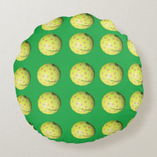 Coussins Ronds Balles de golf jaunes sur vert,