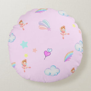 Coussins Ronds Ballet magique rainbow dégradé enfant fête d'anniv