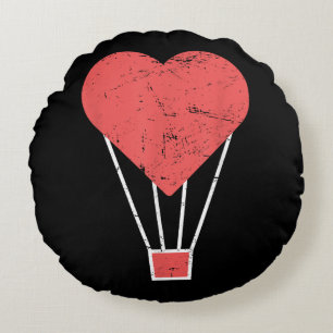 Coussins Ronds Ballons à air chaud de coeur mignon