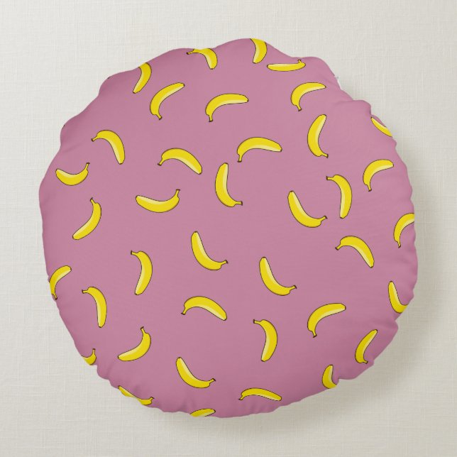 Coussins Ronds Bananes roses (Dos)