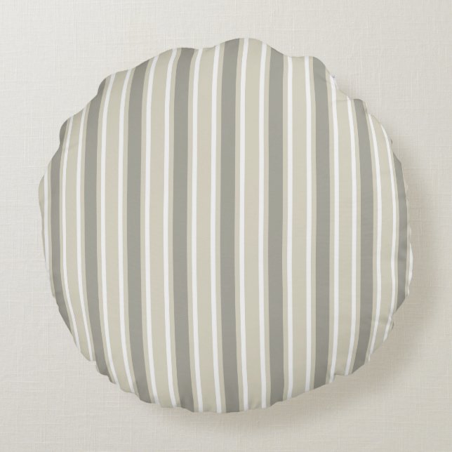 Coussins Ronds Bande de bonbons beige (Dos)