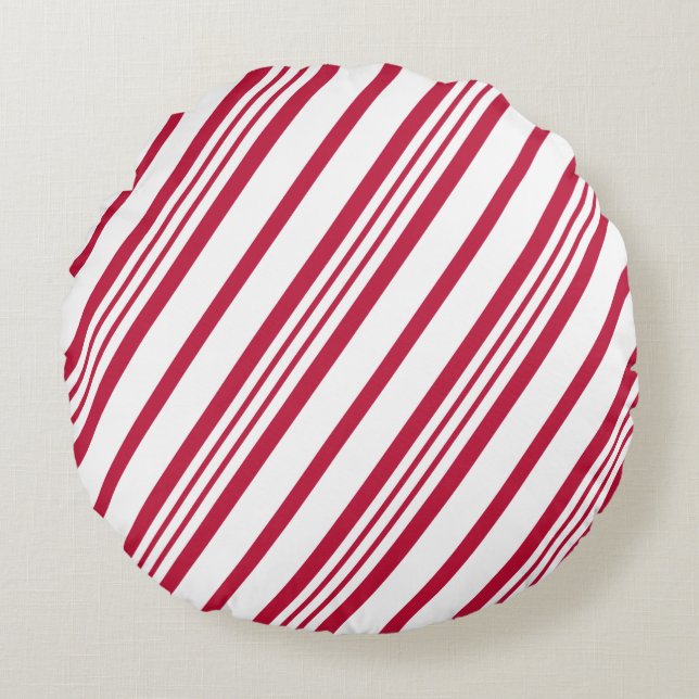 Coussins Ronds Bande de Sucre de canne de Noël (Devant)