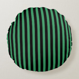 Coussins Ronds Bandes de bonbons vert et noir