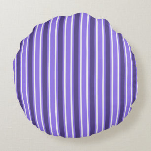 Coussins Ronds Bandes de bonbons violettes et blanches