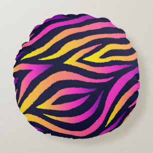 Coussins Ronds Bandes holographiques, motif futuriste sans faille