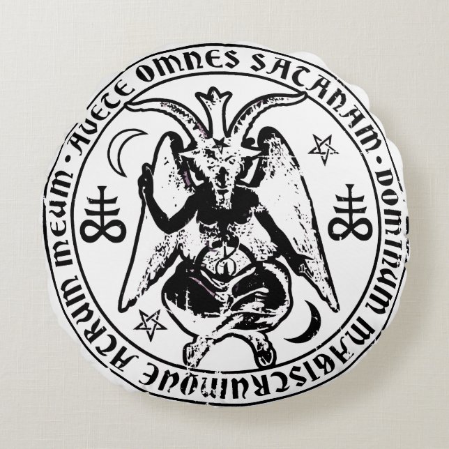 Coussins Ronds Baphomet satanique (Devant)
