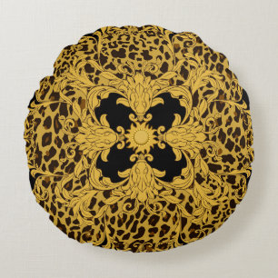 Coussins Ronds Baroque léopard, Poster de animal orné