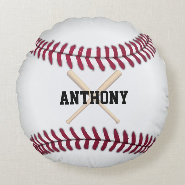 Coussins Ronds Baseball personnalisé (Devant)
