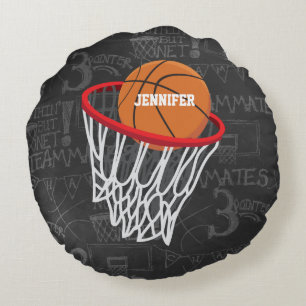Coussins Ronds Basket-ball personnalisé et cercle de tableau