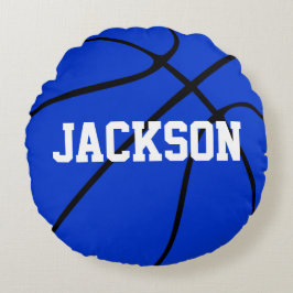 Coussins Ronds Basket Bleu Coutume Oreiller rond