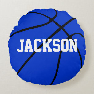 Coussins Ronds Basket Bleu Coutume Oreiller rond