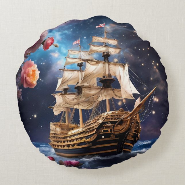 Coussins Ronds Bateau de Lord Nelsons, Victoire du HMS (Dos)
