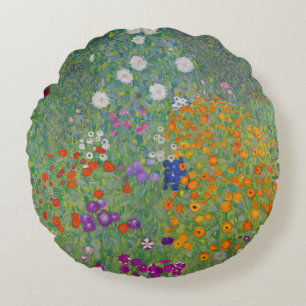 Coussins Ronds Bauerngarten, Peinture à l'huile, Gustav Klimt
