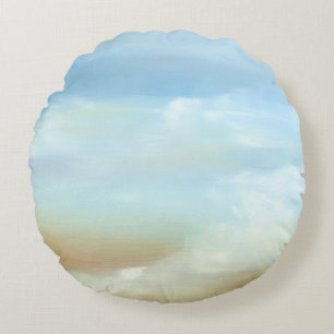 Coussins Ronds Beau ciel avec les nuages pelucheux