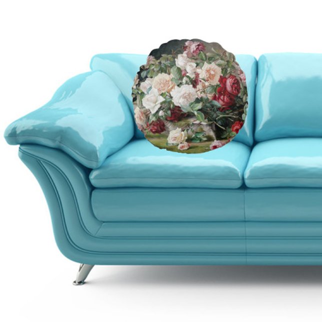 Coussins Ronds Beau motif floral avec Roses et Foliage (Créateur téléchargé)