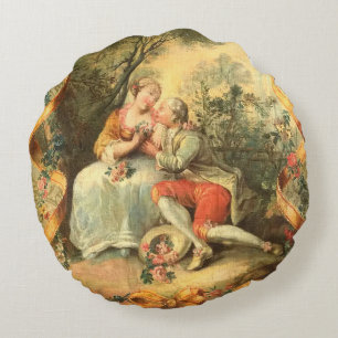 Coussins Ronds Beau romantique Rococo Couple
