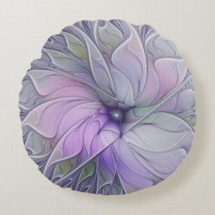 Coussins Ronds Beauté Époustouflante Art Abstrait Moderne Fleur F