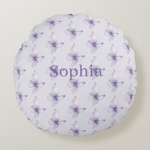 Coussins Ronds Beaux Papillons Violets Lavande Féminins