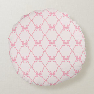 Coussins Ronds Bébé Bow Trellis rose Bella Ribbon