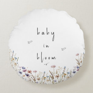 Coussins Ronds Bébé en Fleur Baby Shower Fleur Sauvage
