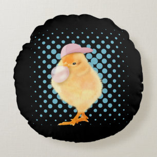 Coussins Ronds Bébé mignon poule rose Bubblegum