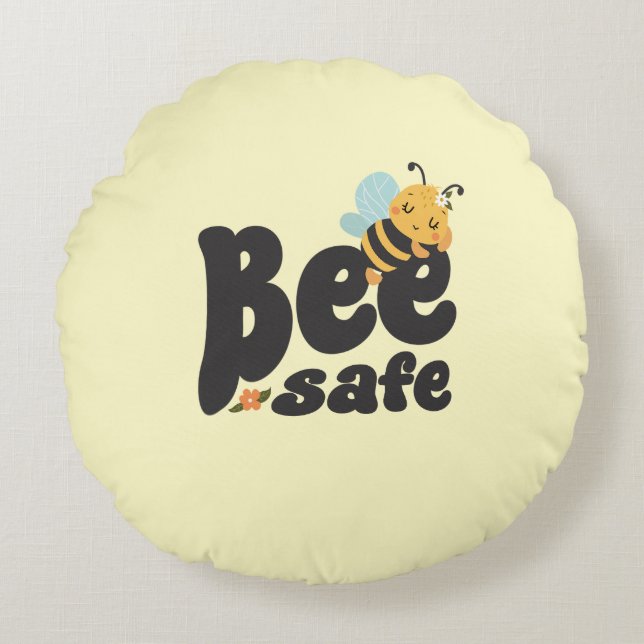 Coussins Ronds Bee safe Cute dormir conception abeille (Devant)