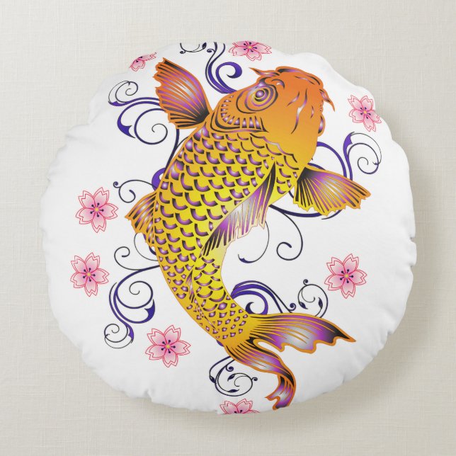 Coussins Ronds Belle Koi (Devant)