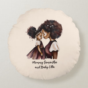 Coussins Ronds Belle maman et fille noire (24)