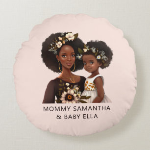 Coussins Ronds Belle mère et fille noire (11)
